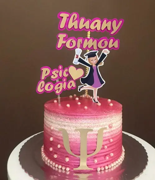 Topper de Bolo Formatura Psicologia 3d Personalizado