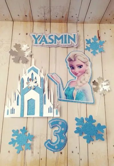 Topper de Bolo Frozen Personalizado 3d