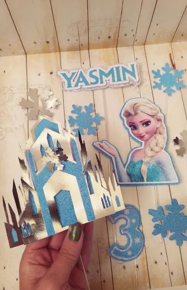Topper de Bolo Frozen Personalizado 3d