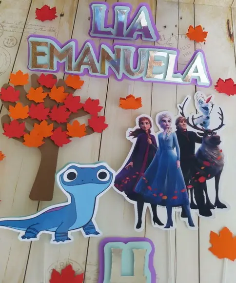 Topper de Bolo Frozen Personalizado 3d