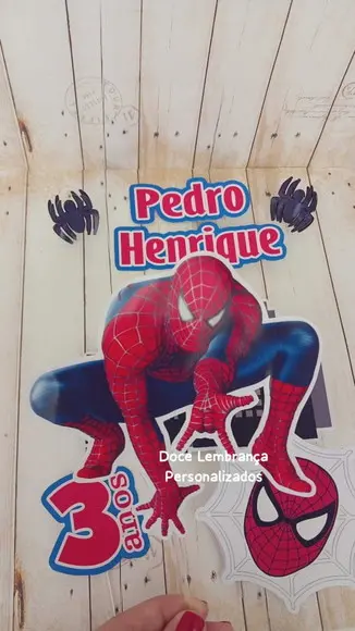 Topper de Bolo Homem Aranha Aniversário