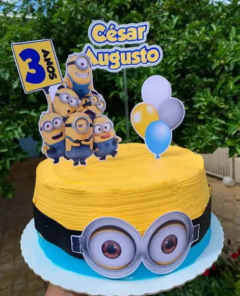 Topper de Bolo Minions Personalizado