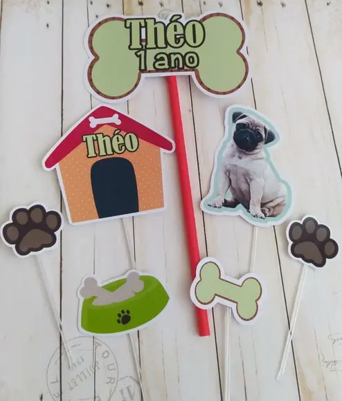 Topper de Bolo Pet Cachorro com Foto