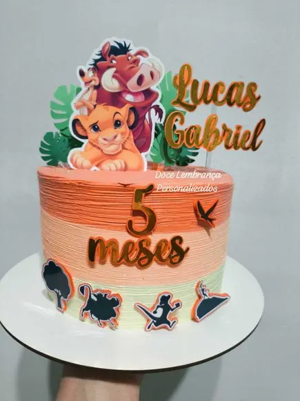 Topper de Bolo Rei Leão Mêsversario Aniversário