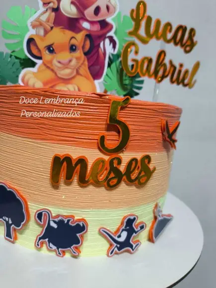 Topper de Bolo Rei Leão Mêsversario Aniversário