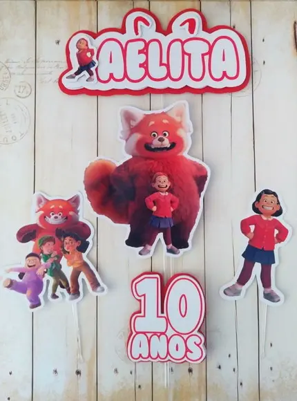 Topper de Bolo Red Crescer É Uma Fera Personalizado