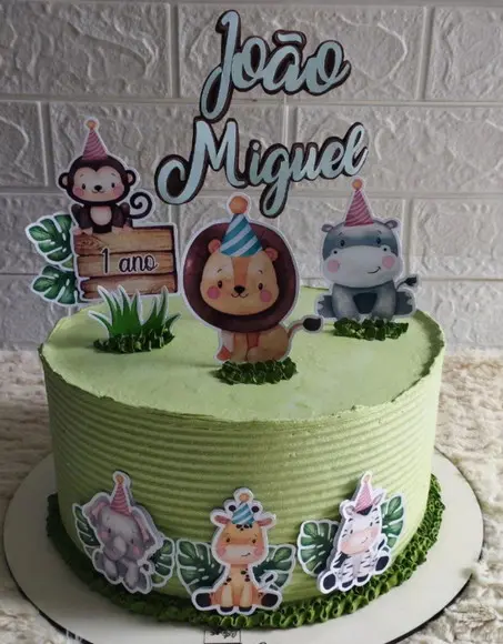 Topper de Bolo Safari Baby Menino