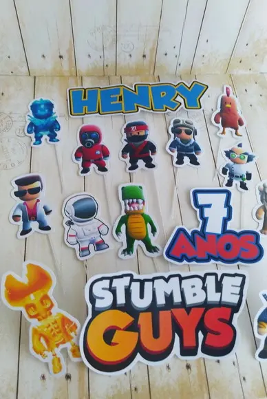 Topper de Bolo Stumble Guys Personalizado