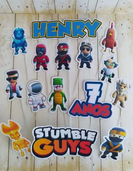 Topper de Bolo Stumble Guys Personalizado