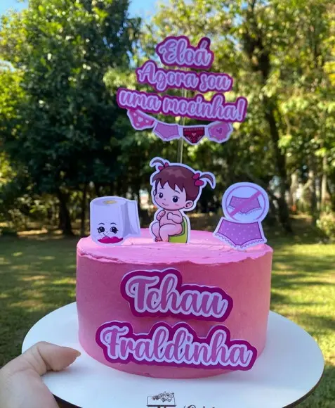 Topper de Bolo Tchau Fraldinha Personalizado