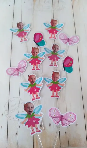 Topper Fadinha Borboleta com Foto Carinha e Personagem