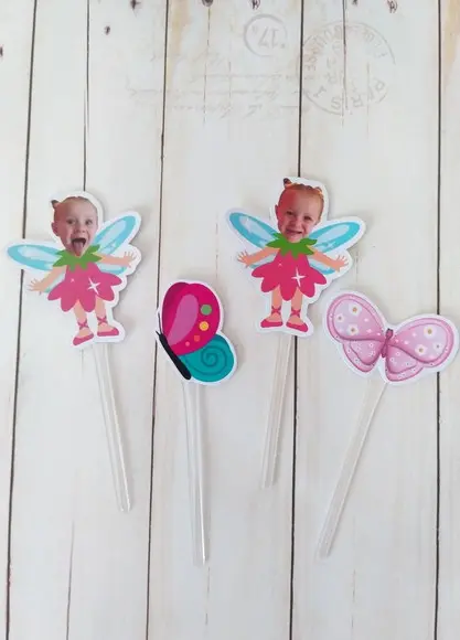 Topper Fadinha Borboleta com Foto Carinha e Personagem