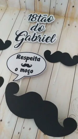 Topper para Bolo 18 Anos (18tão) Menino