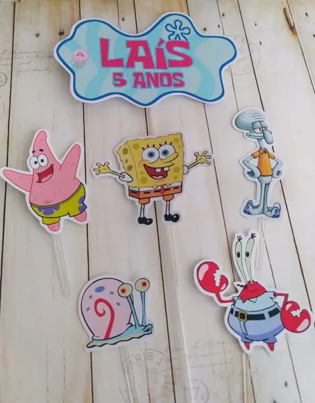Topper para Bolo Bob Esponja Menina
