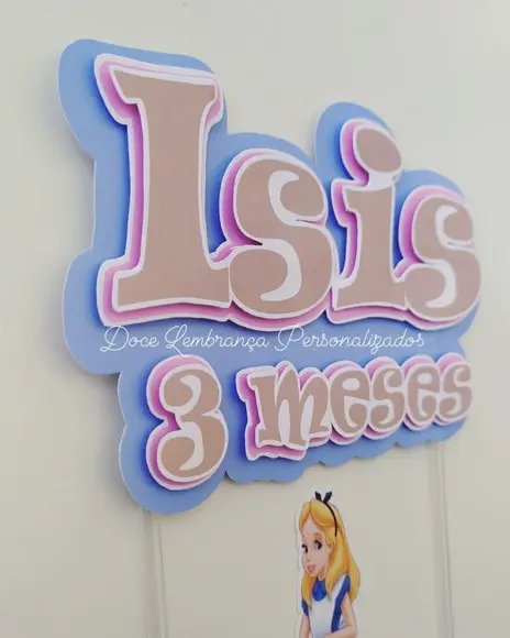 Topper para Bolo Alice no País das Maravilhas 3d