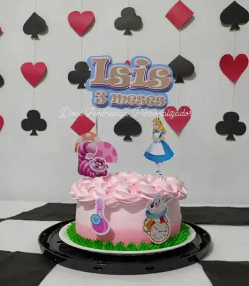 Topper para Bolo Alice no País das Maravilhas 3d