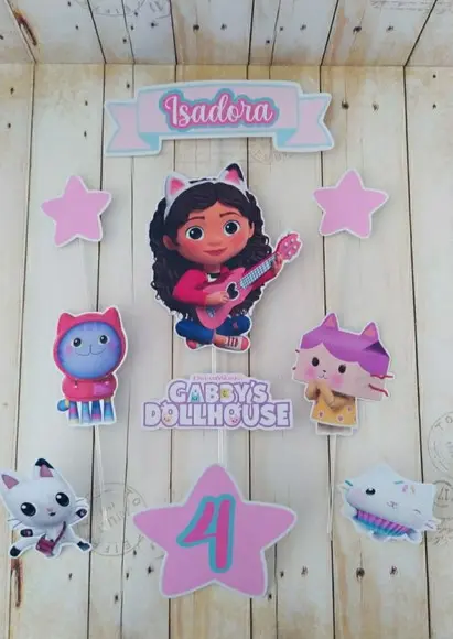 Topper para Bolo Casa da Gabi Personalizado