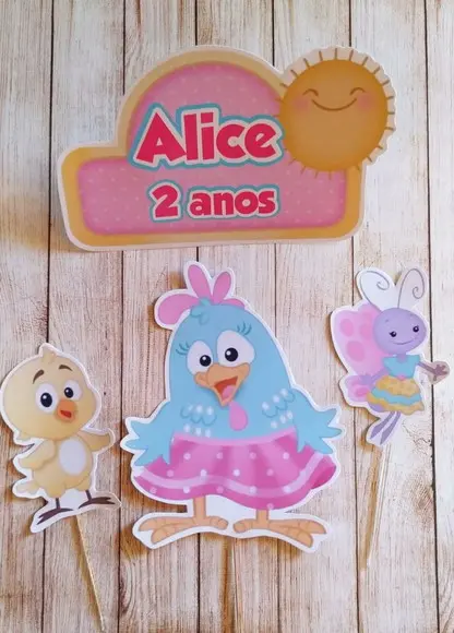 Topper para Bolo Galinha Pintadinha Baby