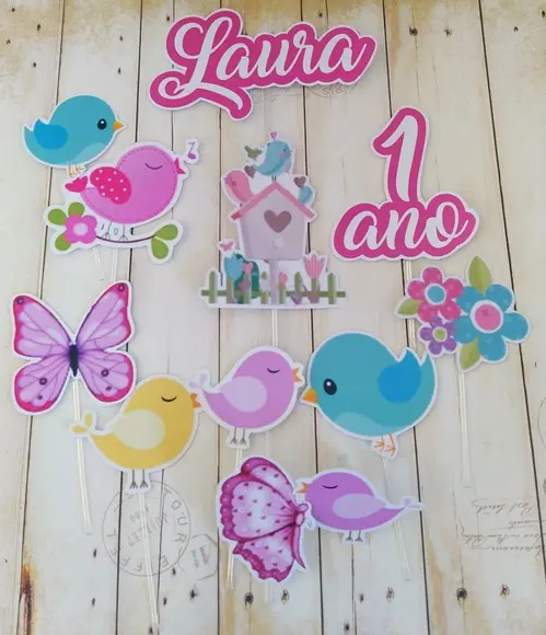 Topper para Bolo Jardim Encantado