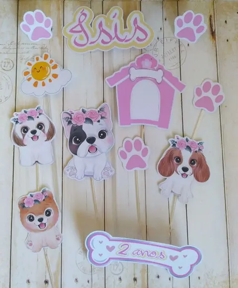 Topper para Bolo Pet Cachorrinho