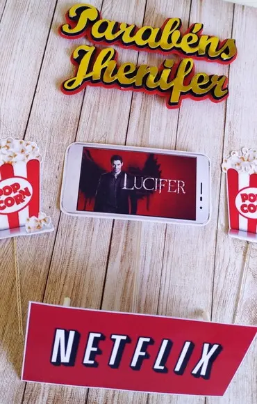 Topper para Bolo Netflix Série Lúcifer Personalizado