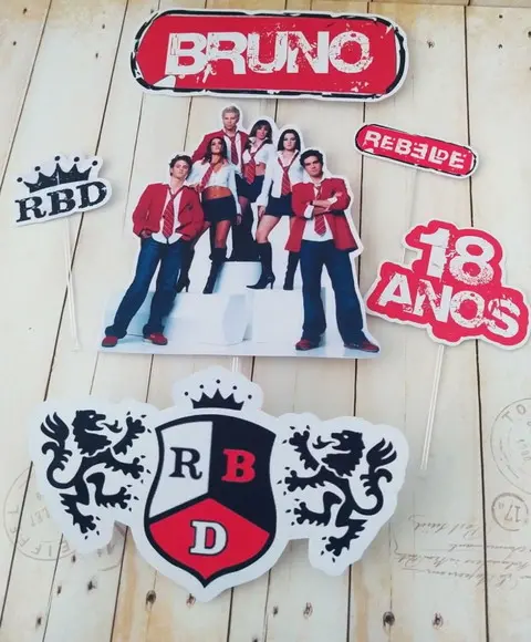 Topper para Bolo Rbd (rebeldes) Personalizado