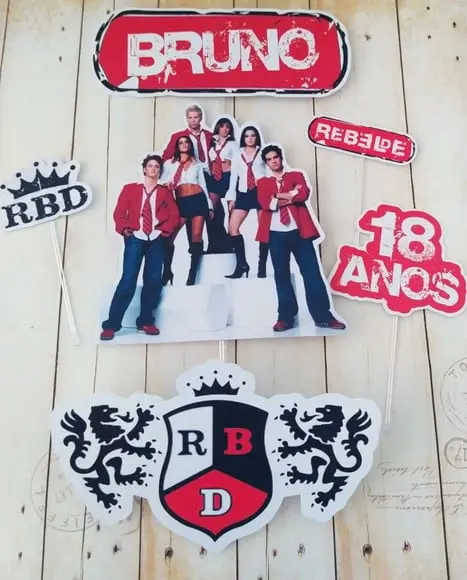 Topper para Bolo Rbd (rebeldes) Personalizado