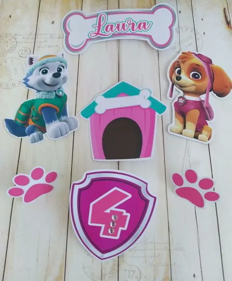Topper para Bolo Skye e Everest Patrulha Canina