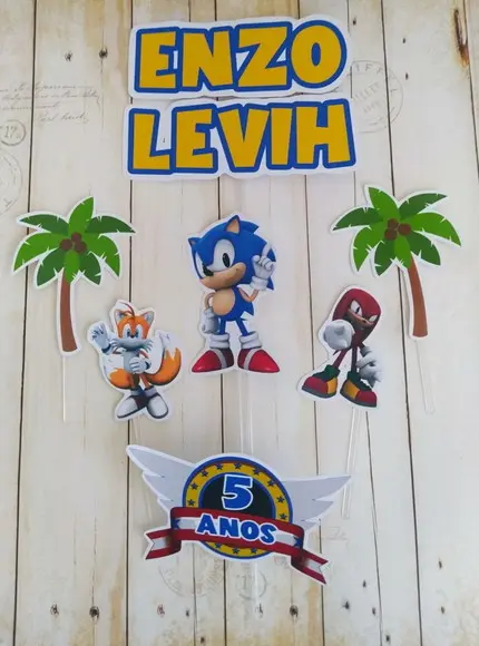 Topper para Bolo Sonic Personalizado