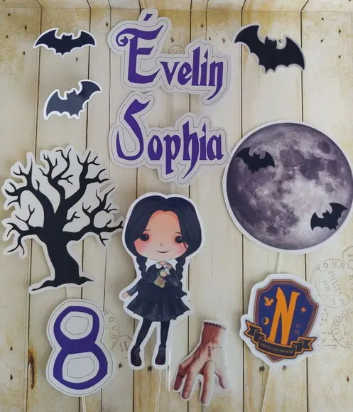 Topper para Bolo Wandinha Personalizado