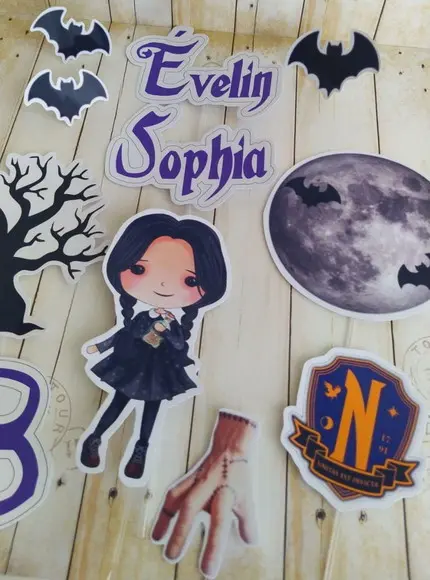 Topper para Bolo Wandinha Personalizado