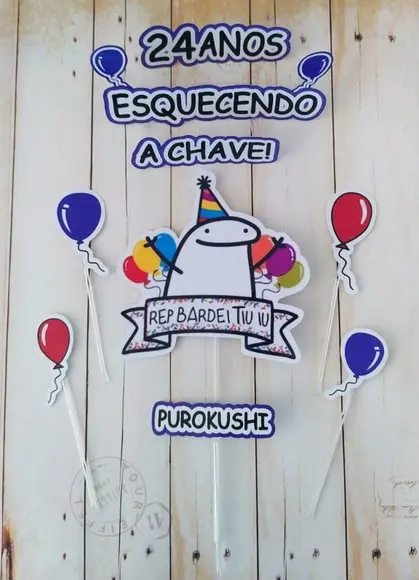 Topper para Boloflork Esquecendo a Chave Personalizado