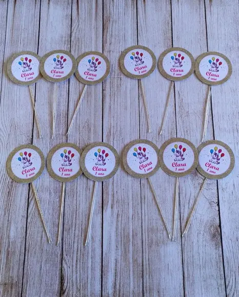 Topper para Docinhos Aniversário Unicórnio Baby 30 Unidades