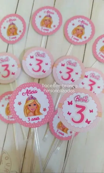 Topper para Docinhos Barbie Aniversário