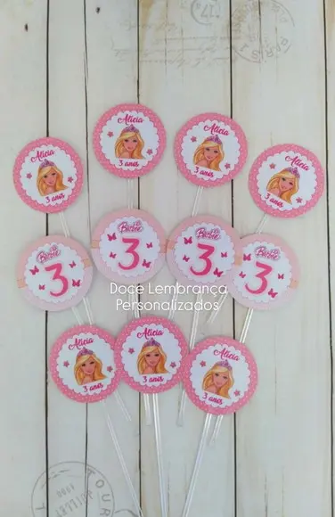 Topper para Docinhos Barbie Aniversário