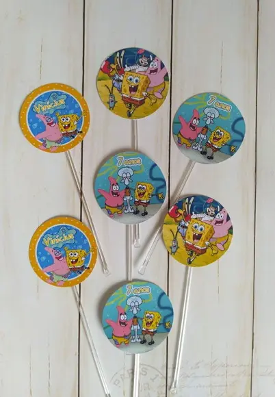 Topper para Docinhos Bob Esponja 30 Unidades