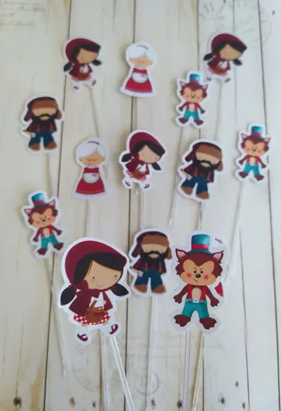 Topper para Docinhos Chapeuzinho Vermelho 30 Unidades