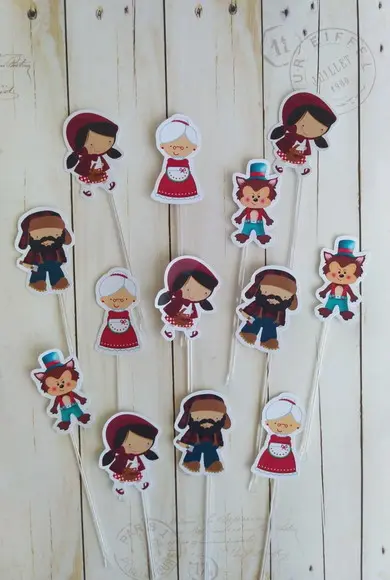 Topper para Docinhos Chapeuzinho Vermelho 30 Unidades