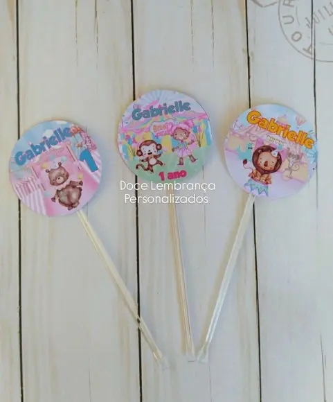 Topper para Docinhos Circo Rosa Menina Unidades