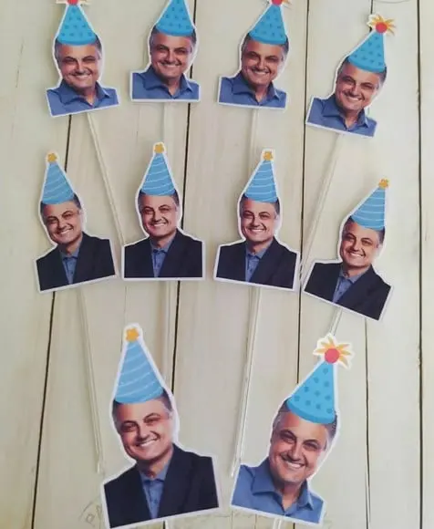Topper para Docinhos com Foto e Chapeuzinho Adulto