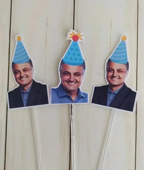 Topper para Docinhos com Foto e Chapeuzinho Adulto