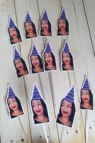 Topper para Docinhos com Foto e Chapeuzinho Adulto Feminino