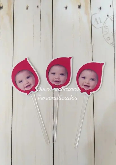 Topper para Docinhos com Foto Rostinho Chapeuzinho Vermelho