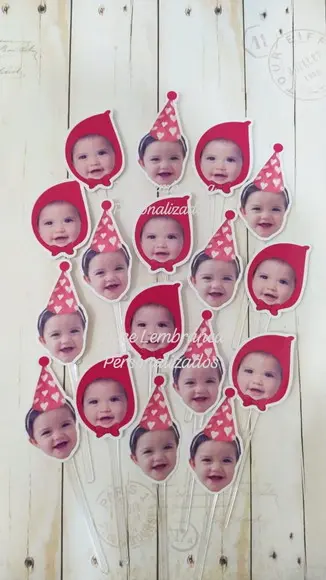Topper para Docinhos com Foto Rostinho Chapeuzinho Vermelho