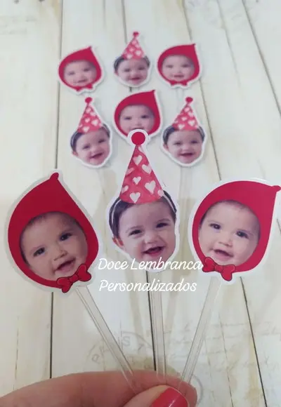 Topper para Docinhos com Foto Rostinho Chapeuzinho Vermelho
