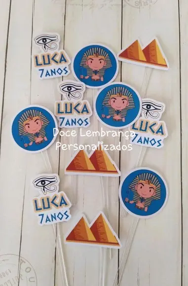 Topper para Docinhos Egito 30 Unidades Menino
