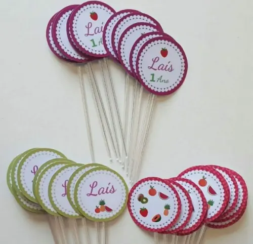 Topper para Docinhos Frutinha Quitandinha 30 Unid