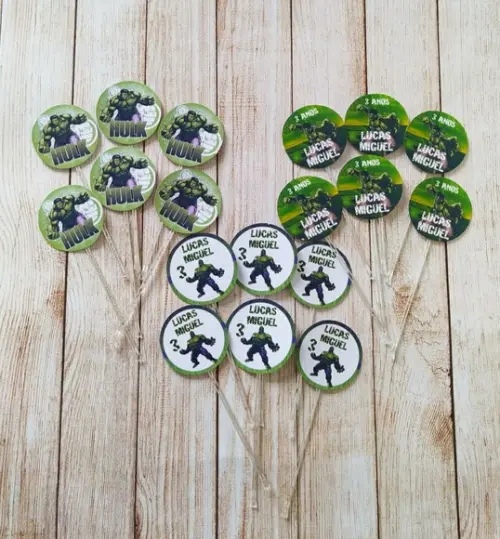 Topper para Docinhos Hulk 30 Unidades