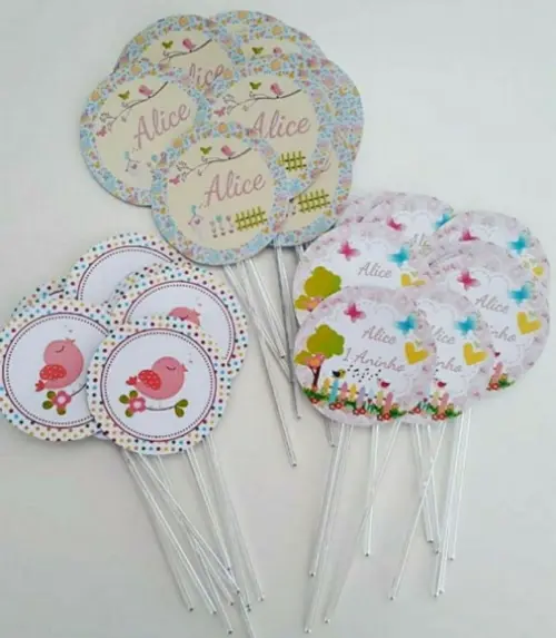 Topper para Docinhos Jardim Encantado 30 Unidades