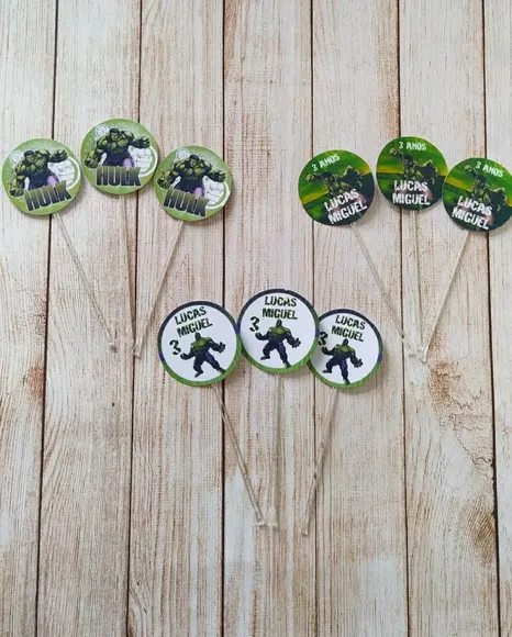 Topper para Docinhos Hulk 30 Unidades